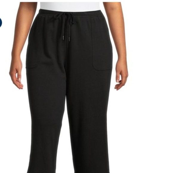 Terra and Sky Black Knit Capri with Pockets Drawstring Waist Size 1X 16W-18W NWT - Picture 4 of 12